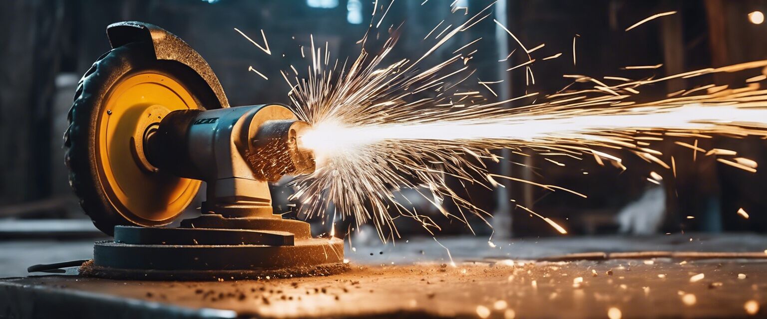 Angle grinder in action