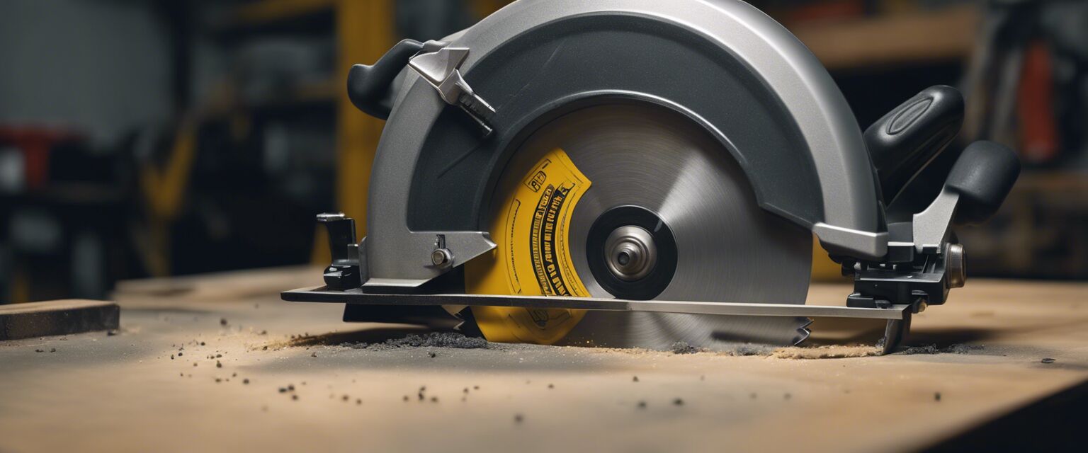 Close-up of circular saw features