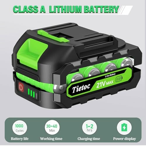 Class A lithium battery with specifications.