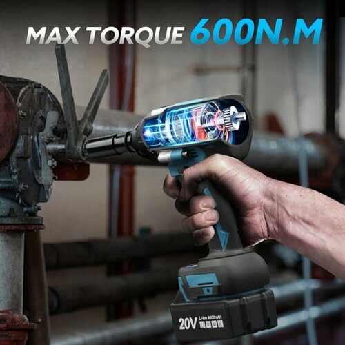 Cordless impact wrench with max torque 600N.M