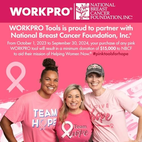 WORKPRO Pink Cordless Drill Driver Set